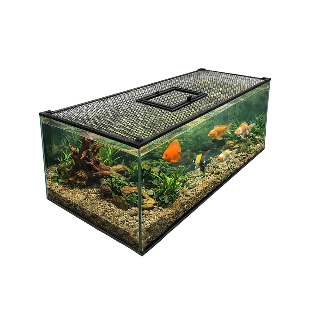 Magnetic Aquarium Lid Fish Tank Top Cover Hood Anti-Jumping Mesh Net For Fishs Tank Top Cover To Protect Fishes Jumping Out Of For Up To 40 Gallon Fish Tank
