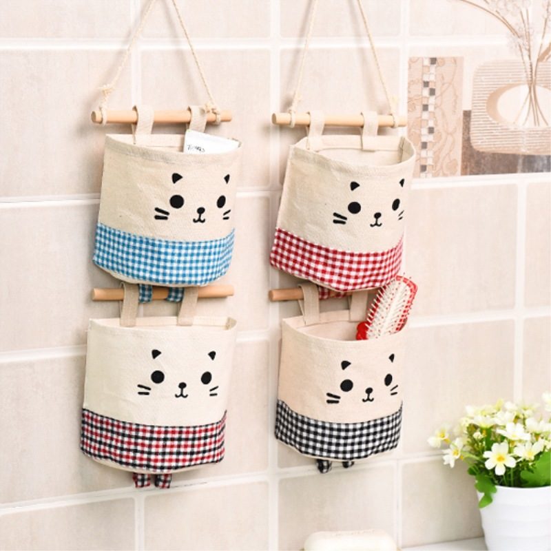 Single Pocket Storage Bag Hanging Bag Fabric Hanging Storage Bag Storage Bedside Wardrobe Door Rear Storage Hanging Bag