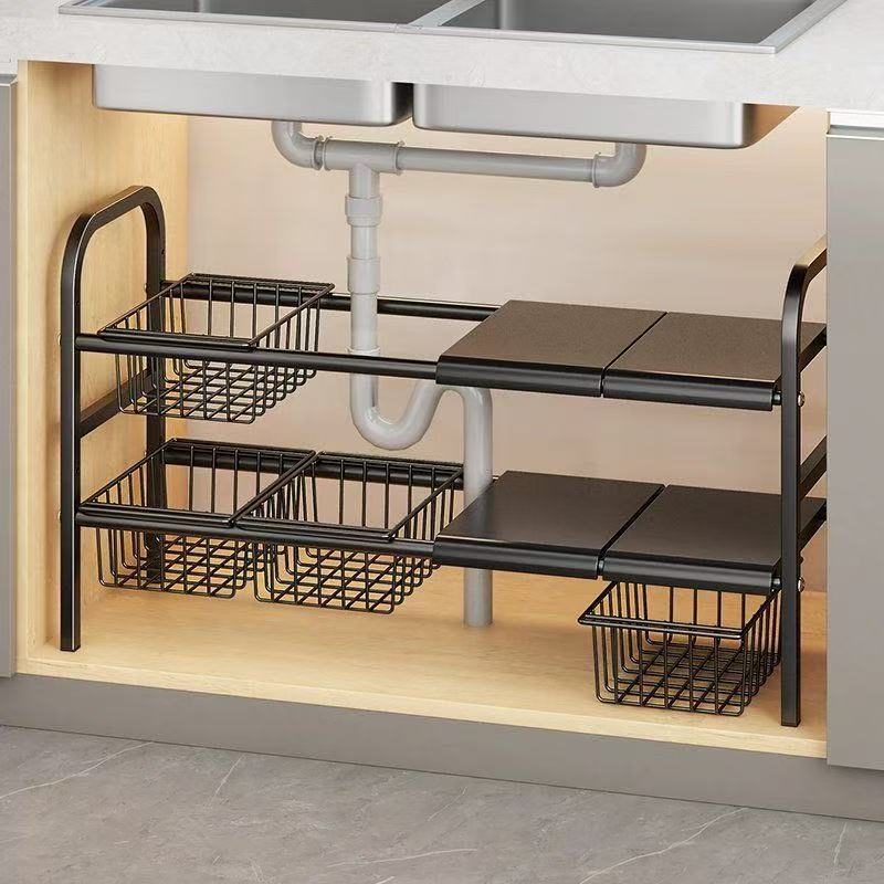 under sink organizer | 下水槽置物架收纳浴室柜下洗手台下厨房橱柜内分层卫生间整理架子