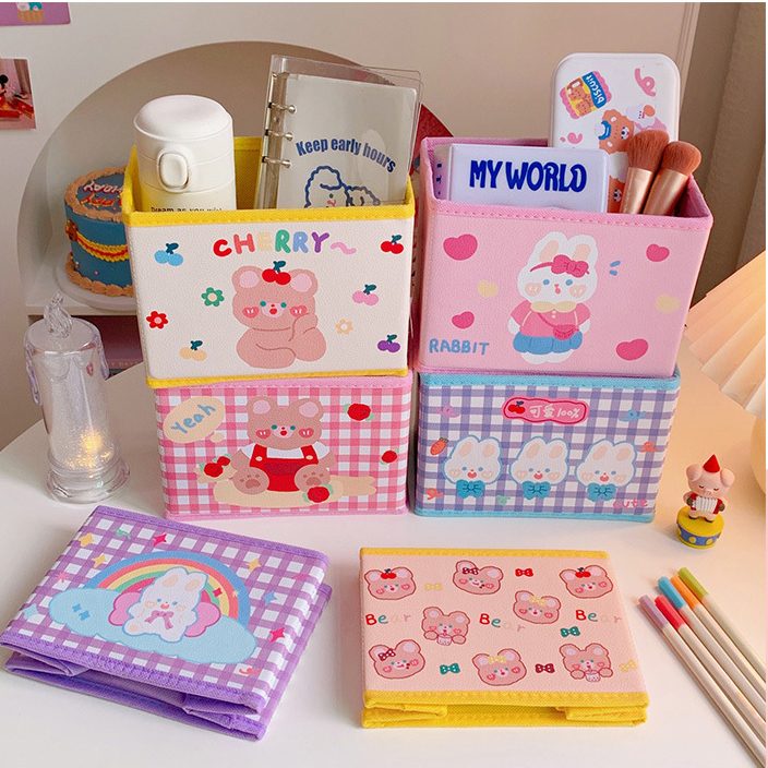Student Dormitory Desktop Storage Box Girl Heart Korea Foldable…