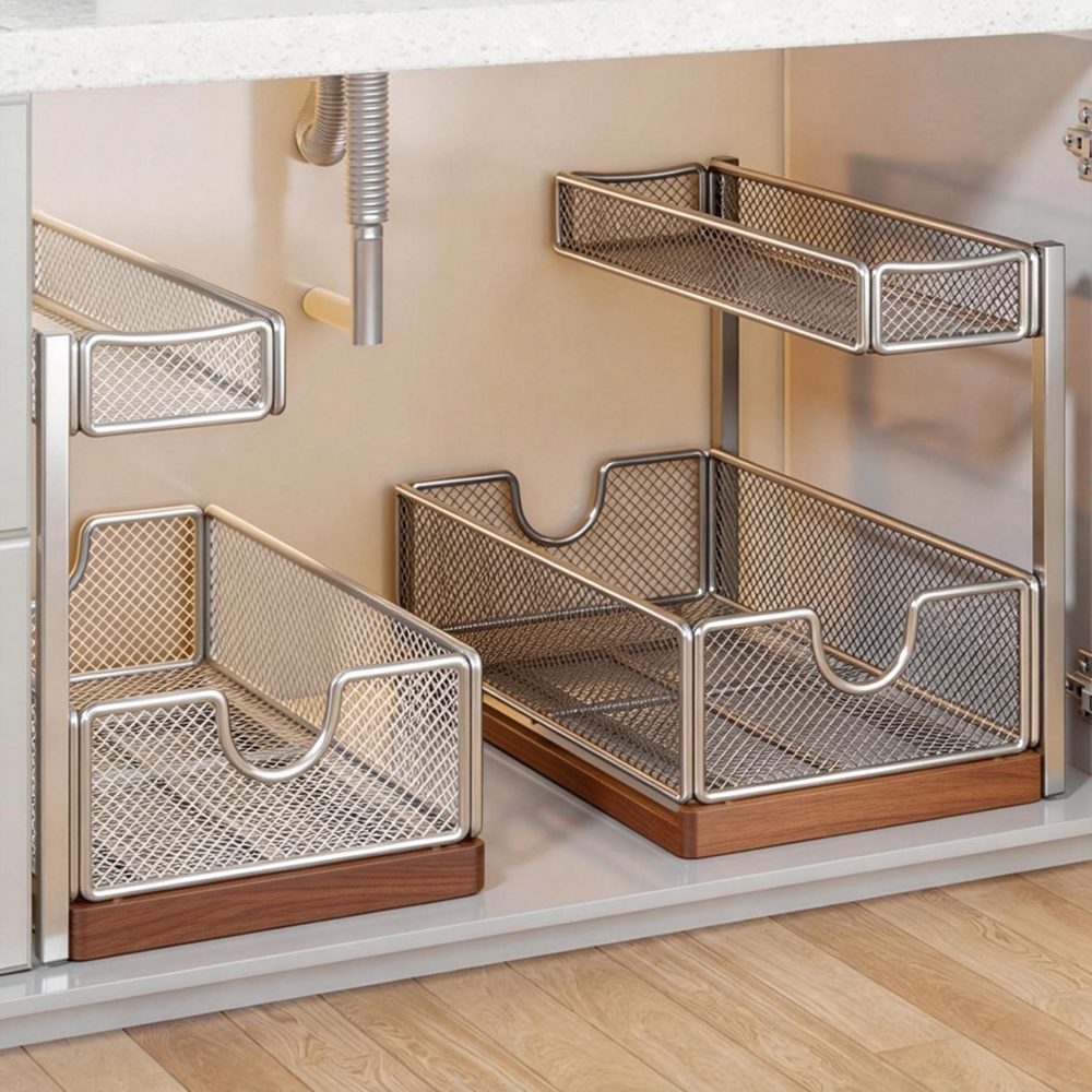 under sink organizer | 下水槽置物架柜内洗衣液卫生间浴室用品洗护用品洗漱台收纳神器