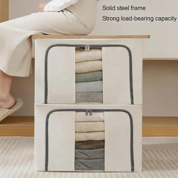3PCS Clothes Storage Bags Zipped Organizer Underbed Wardrobe Cube Closet Boxes