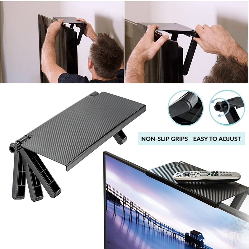 Durable TV Screen Caddy Screen Top Shelf Desktop Storage Rack…