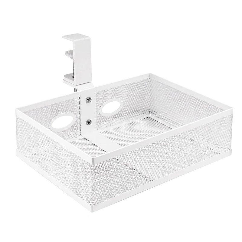 Mesh Desk Organizer with Clamp-on Swivel Pencil Drawer, having a…