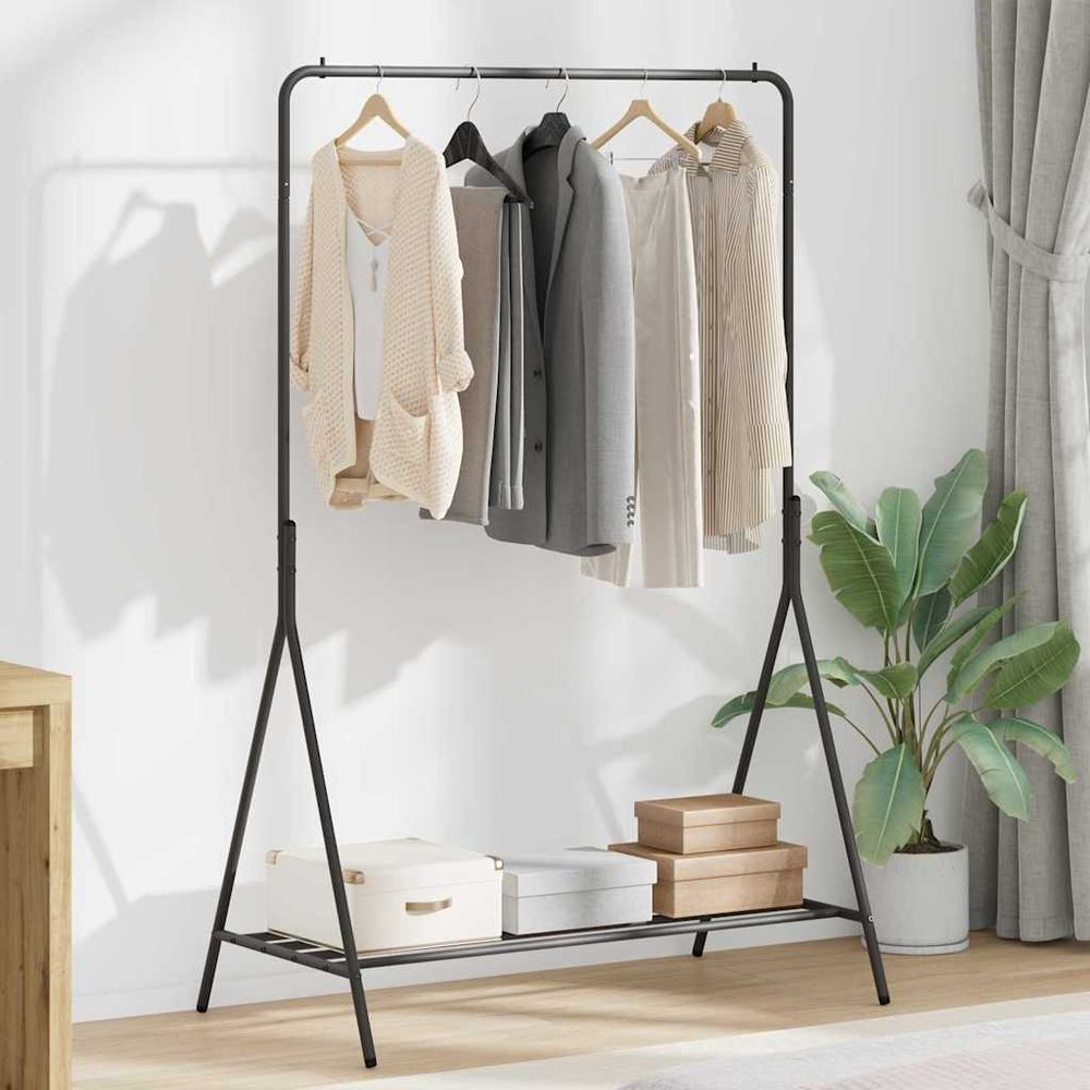 Clothes Rack with Shelf Black 100 x 56 x 154 cm Steel