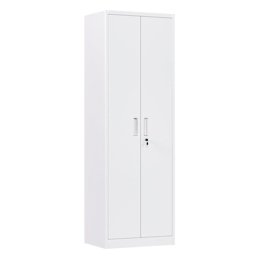 Narrow Metal Garage Storage Cabinet, Lockable Narrow Steel Storage Cabinet With 4 Adjustable Shelves For Garage, Office, Home, Assembly Required, White