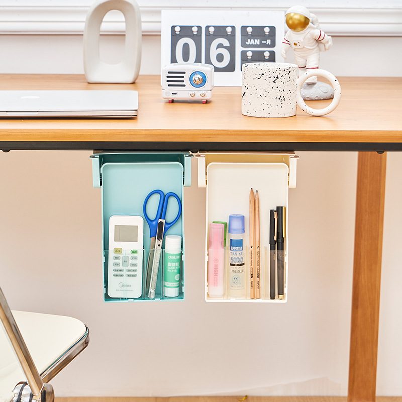Under-desk Drawer-style Hidden Desktop Storage Box