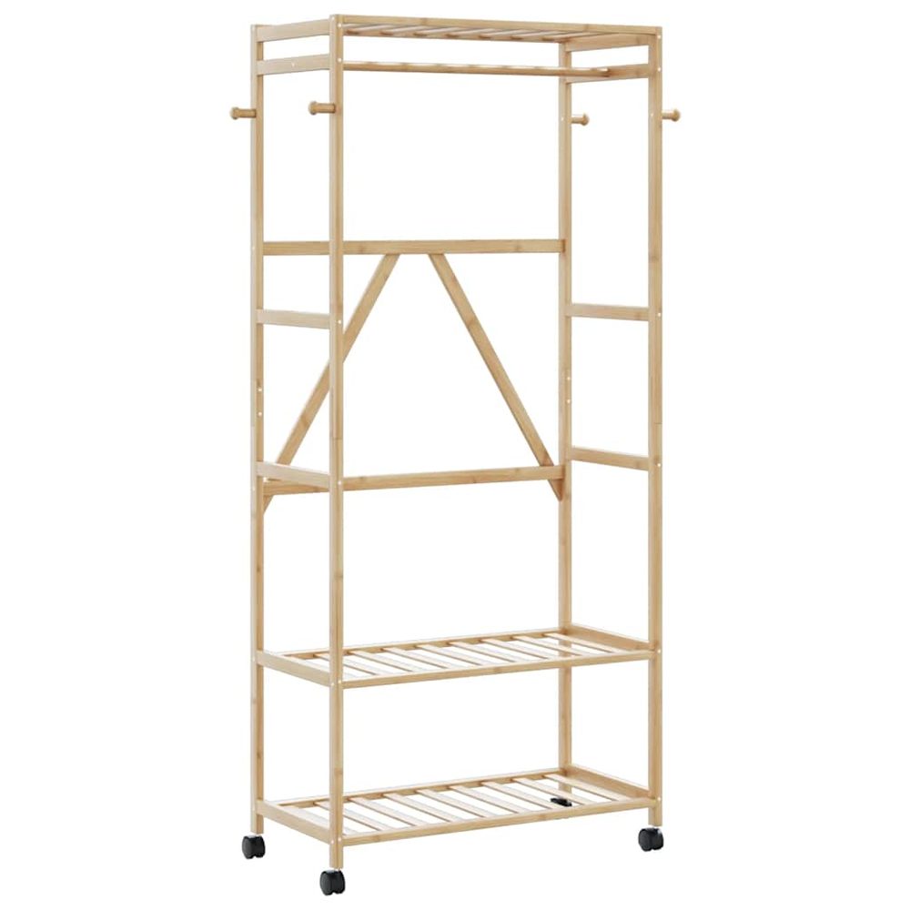 Clothes Rack with Shelves and Wheels 90x40x179.5 cm