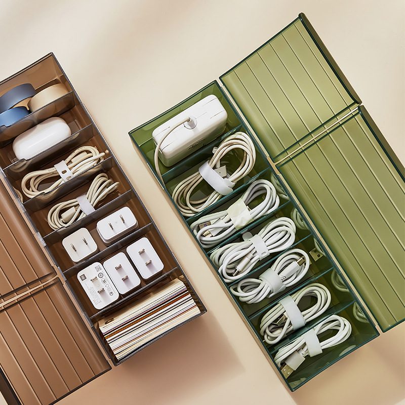 Desktop Data Cable Storage Box Mobile Phone Charger Charging Cable…