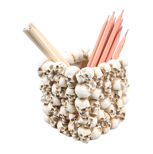 Square small skull pen holder storage desktop storage bucket home…