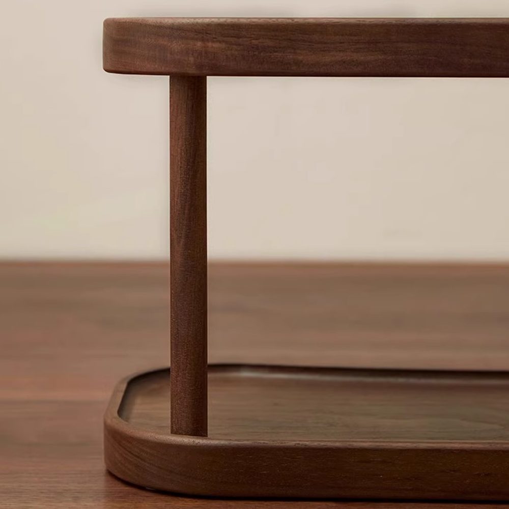 Walnut Desk Organizer Shelf Modern Multiuse 2 Tier For Pantry…