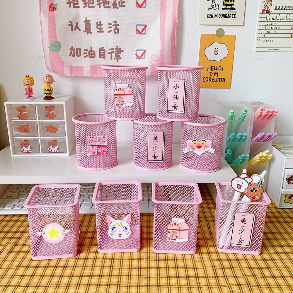Japanese Sweet Cute Girl Heart Pink Pencil Holder Student Desktop…