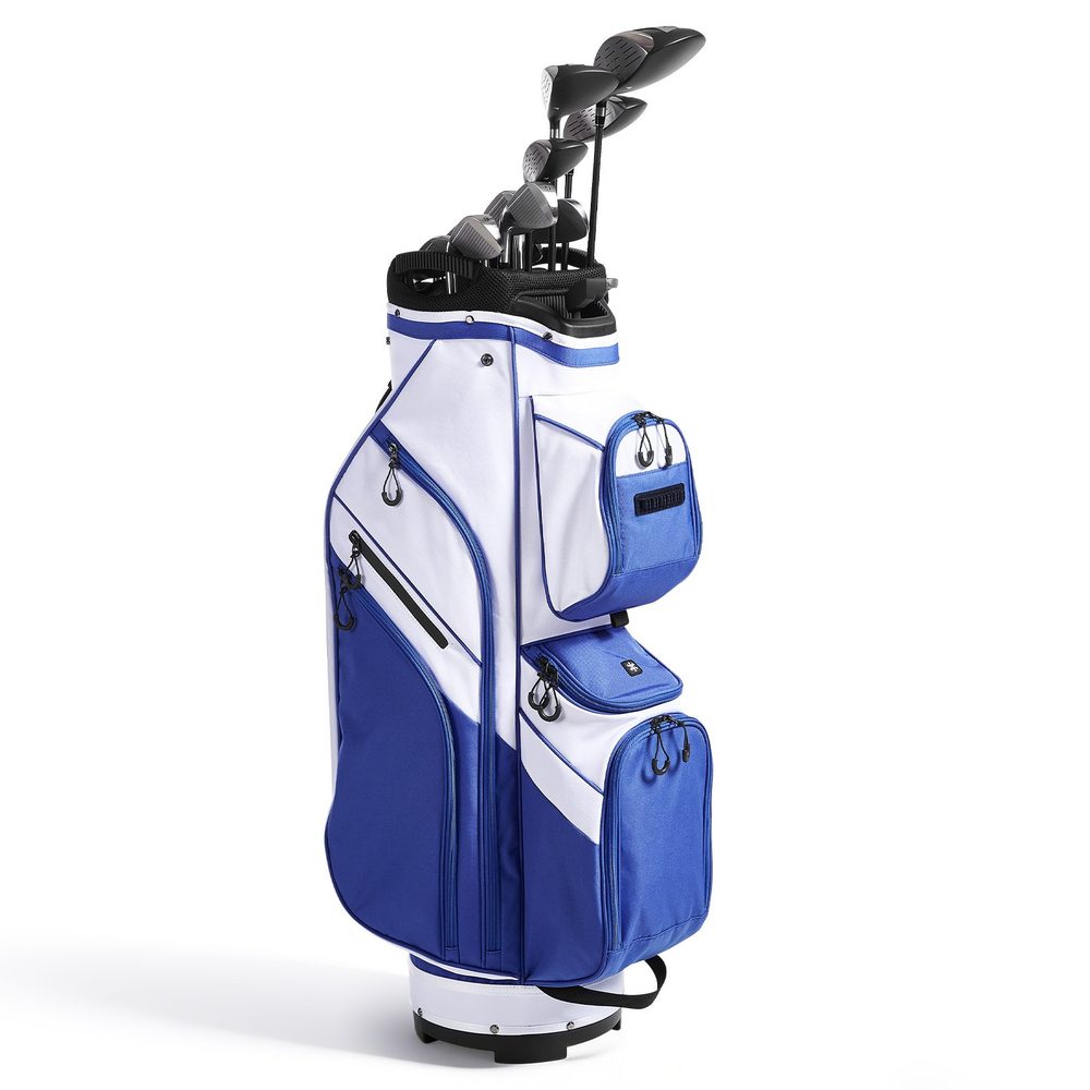 Golf Cart Bag, 15 Way Top Divider Organizer, Golf Club Bag With Full-length Divider, Storage Pockets, Ergonomic Shoulder Strap, Rain Hood, Smooth Zippers, Lightweight Polyester For Men & Women