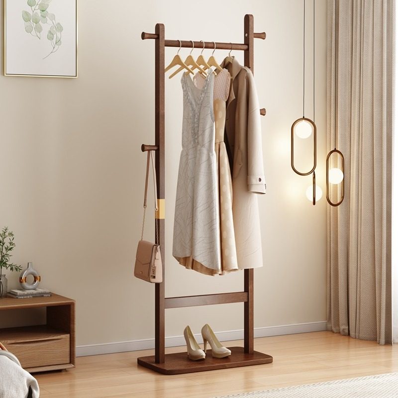 Coat Racks Solid Wood Hanger 23.6x 11x71in Solid Environmental Protection Easy To Assemble Beautiful Can Be Placed In The Bedroom Entrance Living Room Walnut