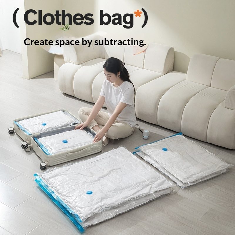 Thickened Transparent Blue-edged Vacuum Compression Bag