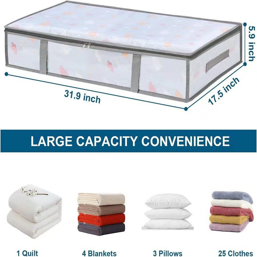 under bed storage | 亚马逊床下收纳袋家用可折叠储物箱衣柜衣物整理箱防潮旅行防尘袋