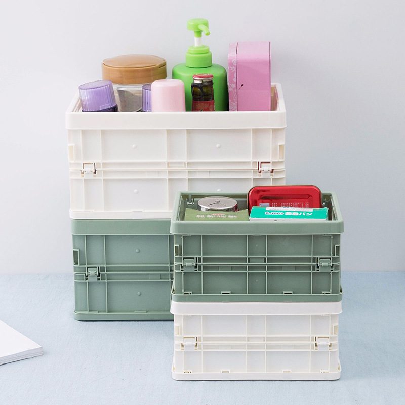 Foldable Storage Box Plastic Student High School Loaded Book Box Storage Box Folding Box Household Storage Finishing Box